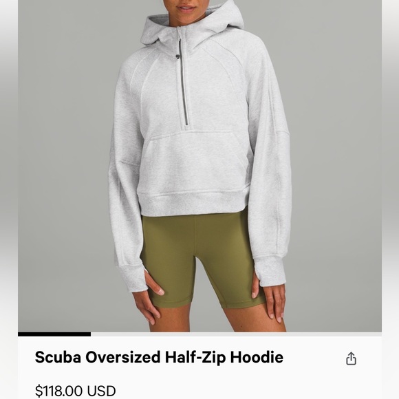 lululemon athletica | Tops | Lululemon Scuba Half Zip Size Xss Heathered  Core Ultra Light Grey | Poshmark